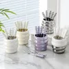 Ceramic Fruit Fork Organizer Desktop Kitchen Lagring Rostfritt stål Salladgaffel Bekropser Lunch Barn Hem Bord Accessorie 240105