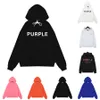 2024 Purple marki Bluzy High Street Streetwear Kobiety mężczyźni z kapturem bluzy Letter Naklejka wielokolorowa Bluzy USA Rozmiar S-xl