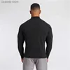 Herr t-shirts spring höst gym shirt snabb torr sport t shirt män som kör fitness tees topps turtleneck långärmad t-shirt träningskläder t240105