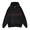 Erkek Hoodies Erkekler Kadın Günlük Moda Yıkama Batik Old Hooded Hoodie Mens Düz Renkli Sweatshirt Boyut S-2XL