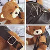 Sac à dos tendance en cuir PU dessin animé en peluche petit ours Style moto grande capacité sac à dos mignon fille sac à dos double taille 240105