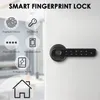 Med Tuya Biometric FingerPrint Smart Door Lock Electronic Digital Lock Password Fingeravtryck Keyless Security Door Handle Hem 240104