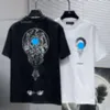 Cross Border Exclusivo Krooc Chromee Hearts Impressão Digital de Alta Qualidade Puro Algodão Fio Duplo Camiseta de Manga Curta Para Homens