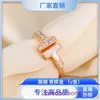 2024 nieuwe Designer Tifannissm-ring Roestvrij staal High-end Fritillaria Double T-ring voor dames Modieuze en geïndividualiseerde Instagram Tre heeft originele doos