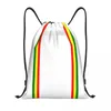 Einkaufstaschen, Rasta-Streifen-Farbiger Kordelzug-Rucksack, Sport-Sporttasche für Männer und Frauen, jamaikanischer Sackpack