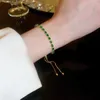 Link Bracelets Waterdrop Green/Clear Zirconia Adjustable Chain For Women Girls Wedding Party Friendship Fashion Jewelry YBR1014
