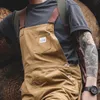 Maden Khaki Overalls Men's Baggy Workwear Vintage Amekaji Jumpsuit Pockets Cargo Working Pants Quality Straight Oversize Trouser 240104