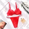 Reggiseni Set Donna Lingerie Mutandine Moda Donna Plus Size Reggiseno Panty 2 pezzi Push Up Biancheria intima sexy Slip Set Lettera Otgmb Drop Deli Dh2N6