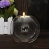 Kerzenhalter Glas Teelichthalter Runder klarer Kerzenständer Dekorative Kerzenständer Ornamente für Tischhochzeitsfeier Dekoration