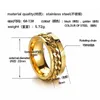 Wedding Rings Stainless steel ring cool black rotating chain link used for mens tire texture rotating chain 240104