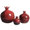 Creative ceramics vase red pomegranate Flower arrangement accessories Flower vase Decorative ornaments Modern home decoration 240105