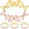 Decorative Flowers 48 Pcs Gift Wrapping Butterflies Butterfly Decals Delicate Cutainsforbedroom Decors Paper Wall Flower Arrangement