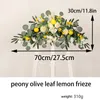 Artificial Lemon Lintel Wreath Vibrant Farmhouse Swag Front Door Home Decor Peonies Table Centerpiece Fake Peony 240105