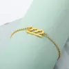 Cor dourada 14k ouro amarelo número do anjo da sorte 111 222 333 444 555 666 777 888 999 pulseira charmosa para mulheres homens joias presente