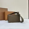 Borsa a traversa di lusso in una miscela di cotone per donne top pieghevole di qualità per specchio in pelle vera con borsa di stilista di chiusura magnetica con pacchetto completo