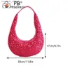 Sacs de soirée Sac à paillettes scintillantes Sac de soirée Couleur unie Mode Sac sous les bras Fermeture à glissière légère Sac de transport de style vintage pour les femmes Q240105