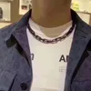 Högkvalitativ punk fyrkantig lyxdesigner bambu Joint Chain Halsband Hip Hop Pendants släcker tjock länkkedja Gotiska smycken Män kubansk monogramkedja