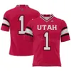 Mans College Utah Utes Fútbol 10 Money Parks Jerseys 3 JaQuinden Jackson 8 Cole Bishop 16 Bryson Barnes 1 Jaylon Glover 28 Sione Vaki University ProSphere Sewing