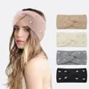 Nytt mode pannband för kvinnor varm knutt turban vinter som lyser pärlor huvudbonad kors knut hårtillbehör