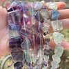 Breloques en Fluorite naturelle, perles multicolores en pierre ample pour bricolage, collier, bracelet, boucle d'oreille, fabrication de bijoux, fil de 15 pouces, livraison gratuite