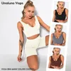 Camisas ativas una sem costura roupa interior de alta qualidade sutiã esportivo com nervuras yoga tanque superior para fitness feminino ginásio roupas esportivas colete