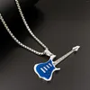 Pendant Necklaces Creative Stainless Steel Musical Guitar Necklace Men Women Hip Hop Music Elements Jewelry Graduation Gifts