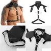 Ellenbogen Knieschützer Männliche Dessous Leder Harness Einstellbare Sexy Homosexuell Kleidung Sexuelle Körper Brust Gürtel Strap Punk Rave Kostüme Für Dro DH8V3