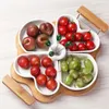 Dinnerware Sets Trays Ceramic Fruit Plate With Divided Serving Dish Nut Home Wedding Bowl