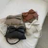 Sacs de soirée Sacs à main de luxe pour femmes Simple Mode Mignon Bow Flap Dames Solide Sac À Main En Cuir Épaule Bandoulière