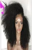 180 densidade longo preto vermelho marrom cores rendas peruca de cabelo afro kinky encaracolado perucas dianteiras do laço sintético para preto women8749123