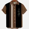Мужская полосатая элегантная блузка с цветным принтом Одежда для идолов Халат Футбол с коротким рукавом Повседневные социальные запонки Негабаритные модные рубашки 240104