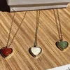 Pendentif Colliers Collier de coeur en cristal pour femmes en acier inoxydable couleur or petite chaîne de cou de cou exquise bijoux