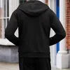 Herren Hoodies Reißverschluss Sweatshirt Herbst Winter Kapuzen Jogginganzug Set mit Waffelstruktur Sportmantel für Aktive