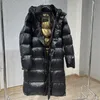 Mulheres jaqueta de inverno casaco feminino longo capuz destacável parkas quente thiken outwear preto solto versátil casaco 240105