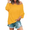 Blouses Femmes Fitness Sweat à capuche Femmes Casual Bat Wing Chemise à manches longues Off Épaule Pull Mode Macaron Top Petite Pull