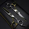 Professional Japan 440c steel 6 inch Bull head hair cutting scissors haircut thinning barber cut shears hairdressing 240105