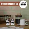 Dinnerware Sets 2pcs Pepper Shaker Ceramic Spice Cartoon Panda Shaped Seasoning Jar