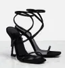 Top Luxus Damen Jerry Kristallverzierte Satin Sandalen Schuhe Schnallen Riemen Lady High Heels Party Hochzeit Gladiator Sandalen EU35-42