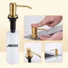 Dispensador de jabón líquido 8 colores encimera de acero inoxidable fregadero de cocina cepillada de oro