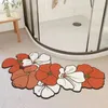 Super chłonna mata w kąpieli kwiatowej Szybka suszenie łazienka dywan nieśląciowy Wejście Doormat Nappa Skin Dibet Dibet Decor Home Decor 240105