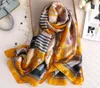 Halsdukar 2021 Luxury Women Scarf Silk Design Horse Printed Lady Travel Sals and Wraps Foulard Female Hijab Beach Pashmina8709306