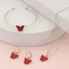 Butterfly Necklace Armband Earring Set of Three Pieces Korean version Summer Ny fashionabla och minimalistiska smycken