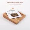 Quadros 100 * 100mm Madeira Acrílico Publicidade Tag Sign Card Display Stand Table Desk Menu Price Label Holder