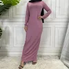 Roupas étnicas Branco Sob Abaya Vestido Modal Algodão Liso Manga Longa Vestidos Internos Muçulmanos Turquia Islâmica Abayas Para Mulheres Dubai Robe