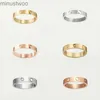 Love Screw Ring Herrenringe für Damen, klassisch, luxuriös, Liebhaber, Hochzeit, Diamant, 18 Karat Gold, Silber, Rose, verblasst nicht, nicht allergisch – 4/5/6 mm TC2W