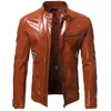 Outono masculino jaqueta de couro brilhante moda auto-cultivo gola de motocicleta terno pu bonito curto topo S-5XL 240104