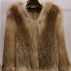 Womens fox fur coat natural fur red fox woven coat winter womens jacket length 60cm can be customized 240105