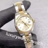 Clásico con caja Relojes de lujo para mujer Calendario de diamantes Zafiro 179173 Reloj de pulsera de acero inoxidable con esfera blanca mecánica clásica de 26 mm