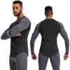 Camicie attive Abbigliamento fitness Abbigliamento da uomo Autunno e inverno Giunti elastici alti Collant alla moda Allenamento da corsa Sport da basket