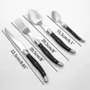 8inch Laguiole Steak Forks Stainless Steel Black Dinner Knife Table Spoon Teaspoon Cutlery Restaurant Kitchen Dinnerware 2-10pcs 240105